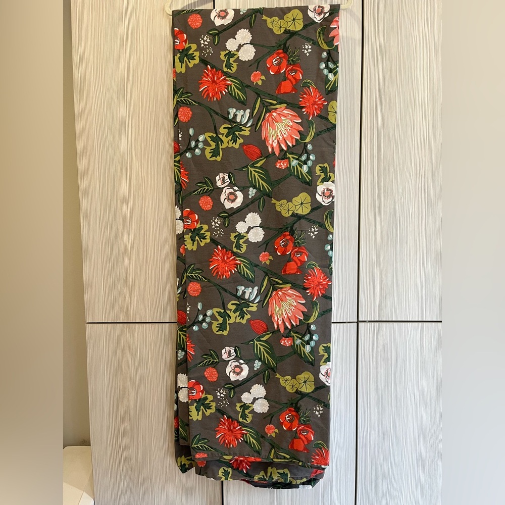 West Elm | 100% Cotton Duvet Cover | Grey Multicolor Floral Poppy | Queen Size